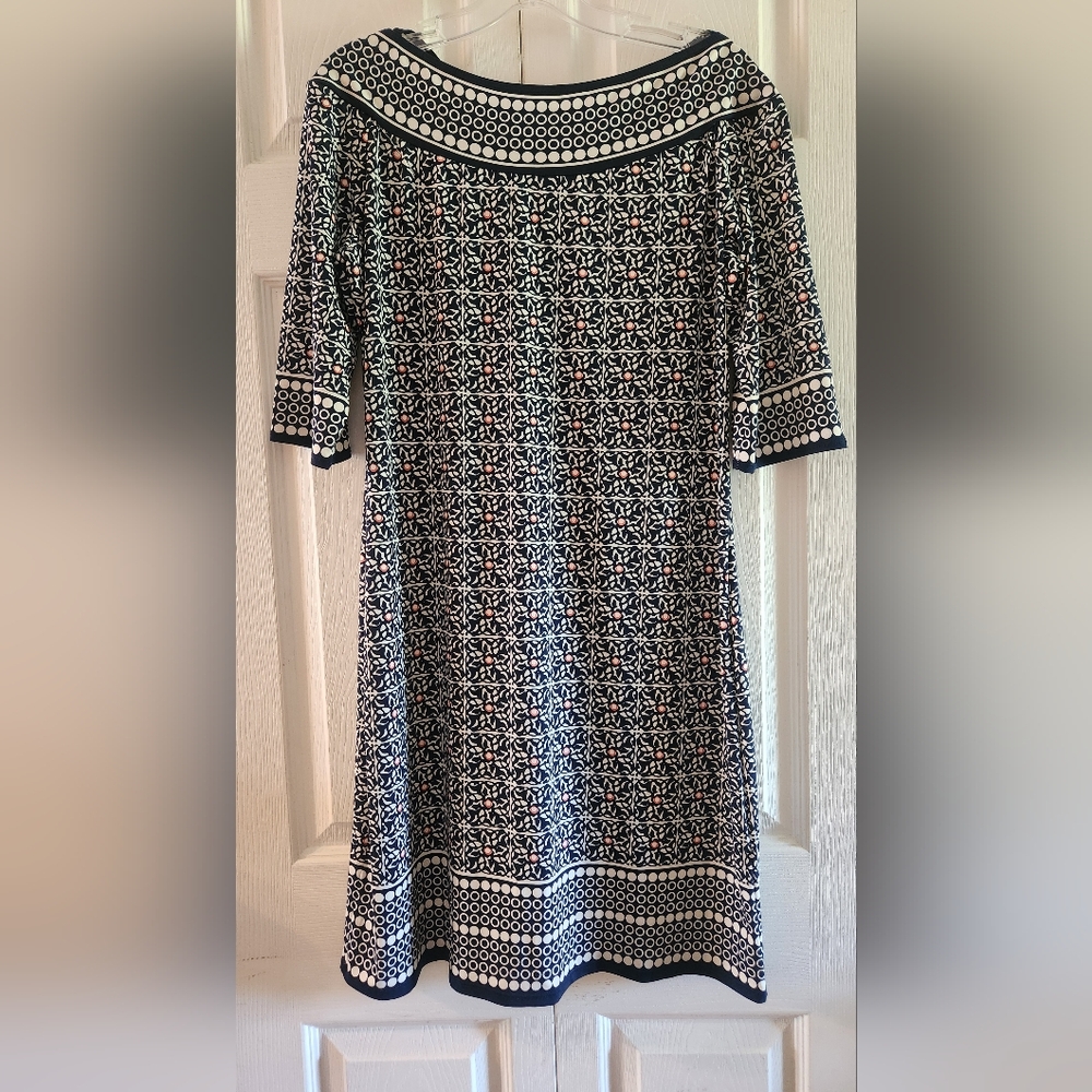 Summer Dress Navy Blue Floral 1/2 Sleeve Midi Max Studio